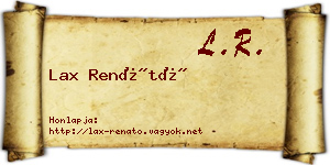 Lax Renátó névjegykártya